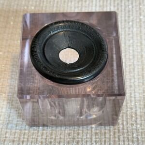 Uranium‎ Glass Inkwell Desk Organizer Co 1907 Inkwell Purple Wooden Cap